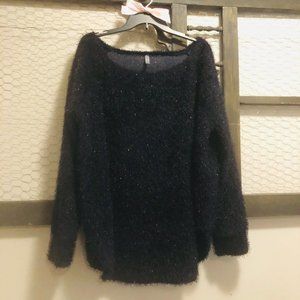 Acting Pro Fluffy Sparkly Blue Sweater
